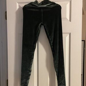 Green Velvet Leggings